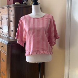 Pink linen crop top